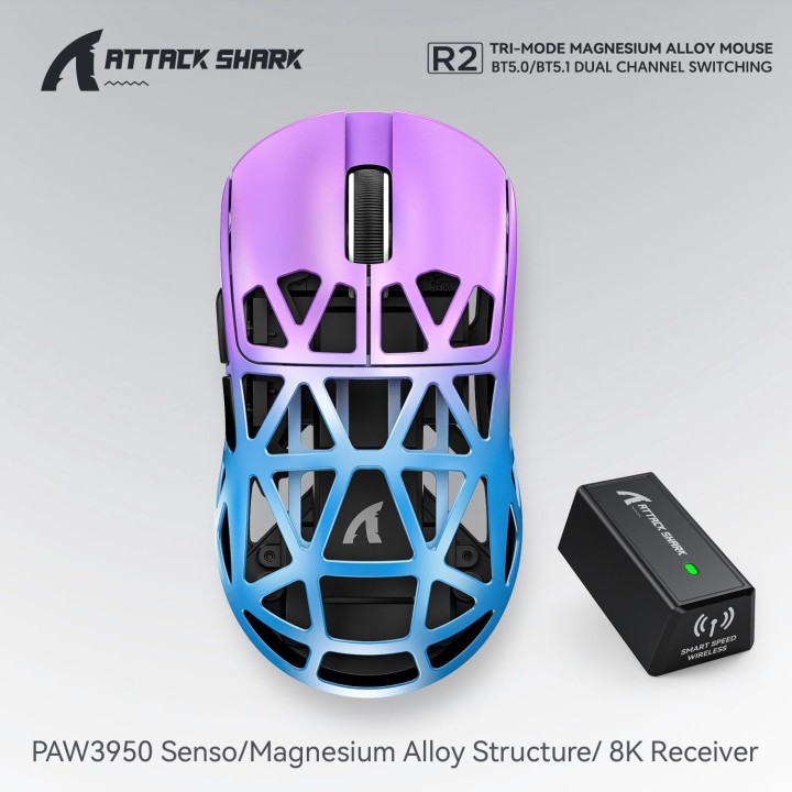 ATTACK SHARK R2 (Purple&Blue) Souris ATTACK SHARK Maroc