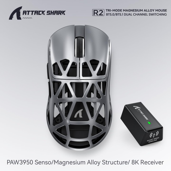 ATTACK SHARK R2 (Grey) Souris ATTACK SHARK Maroc