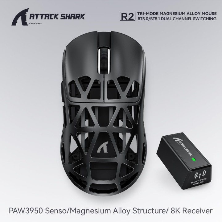 ATTACK SHARK R2 (Black) Souris ATTACK SHARK Maroc