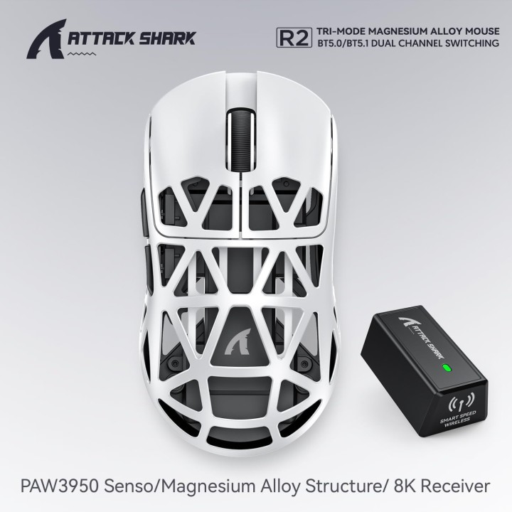ATTACK SHARK R2 (White) Souris ATTACK SHARK Maroc
