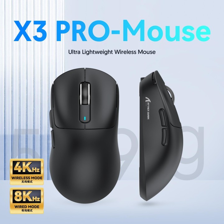 ATTACK SHARK X3 Pro (Black) Souris ATTACK SHARK Maroc