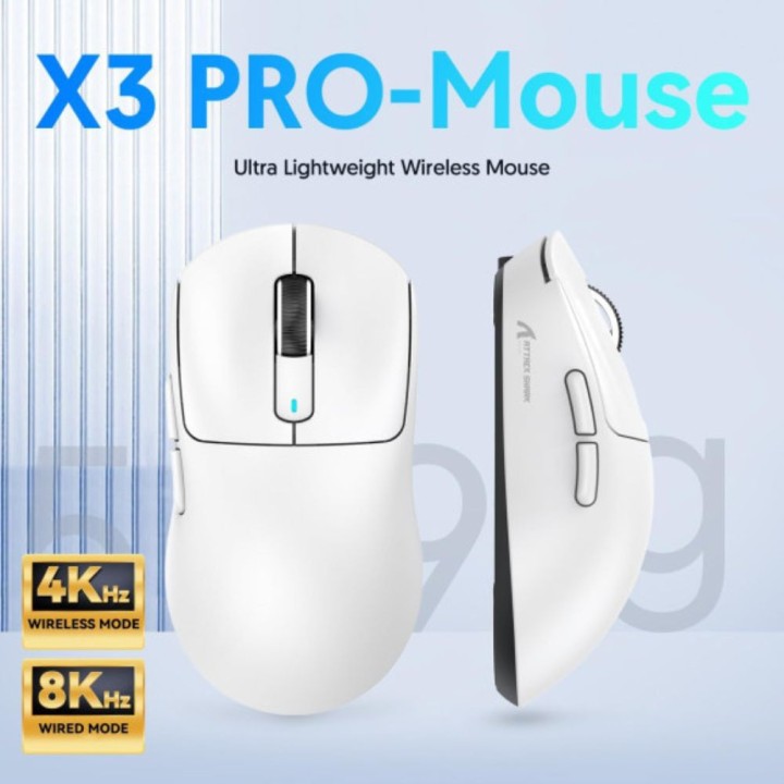 ATTACK SHARK X3 Pro (White) Souris ATTACK SHARK Maroc