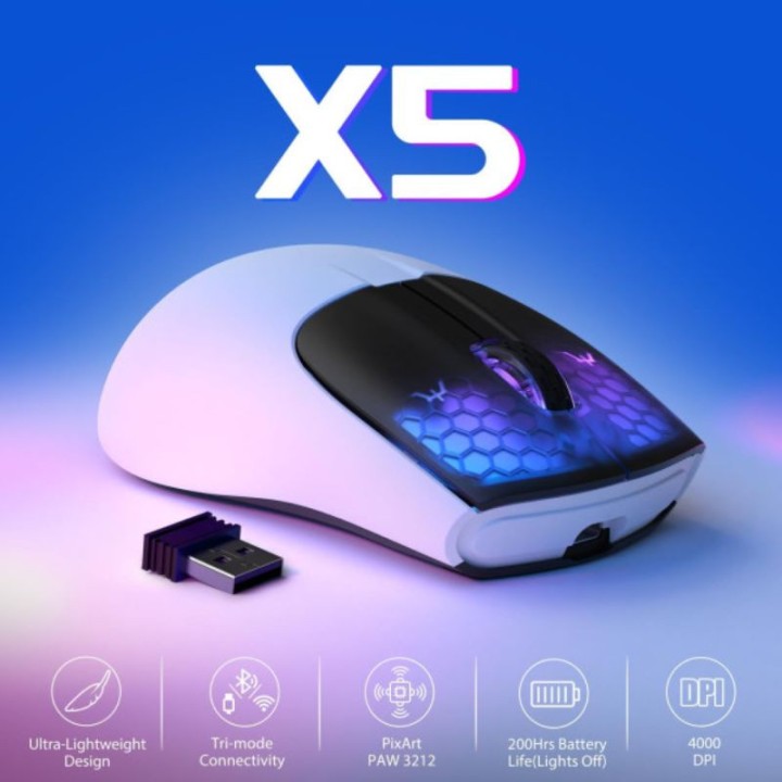 ATTACK SHARK X5 (White&Black) Souris ATTACK SHARK Maroc