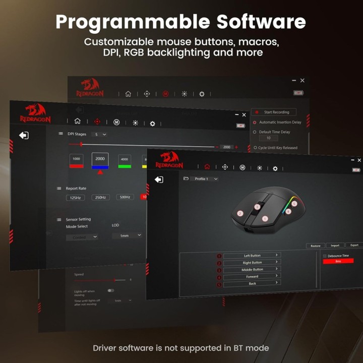 Redragon DEICIDE PRO M816 1K RGB Wireless Souris Redragon Maroc