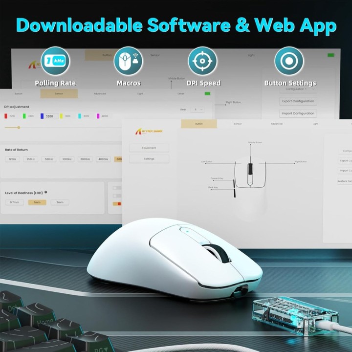 ATTACK SHARK V5 (White) Souris ATTACK SHARK Maroc