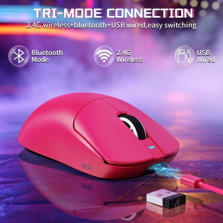 ATTACK SHARK X8SE (Berry Red) Souris ATTACK SHARK Maroc