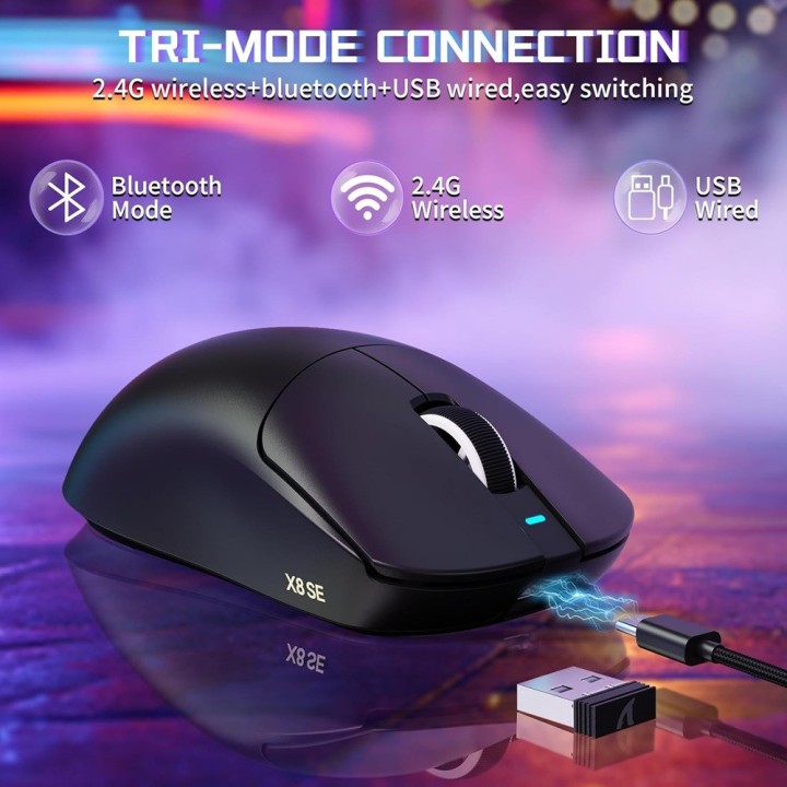 ATTACK SHARK X8SE (Black) Souris ATTACK SHARK Maroc