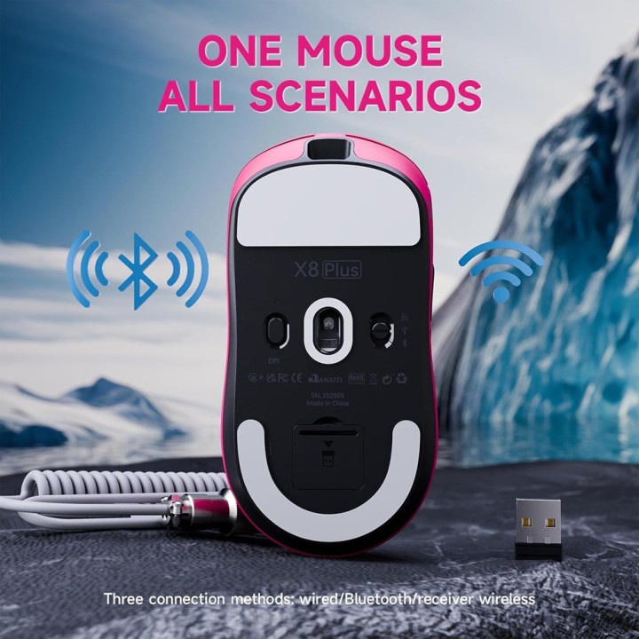 ATTACK SHARK X8PLUS (Berry Red) Souris ATTACK SHARK Maroc