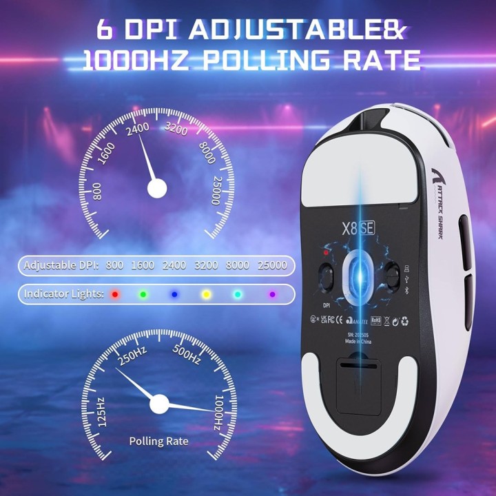 ATTACK SHARK X8PLUS (White) Souris ATTACK SHARK Maroc
