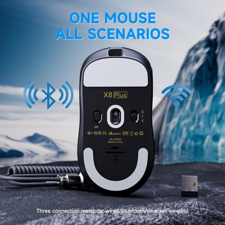 ATTACK SHARK X8PLUS (Black) Souris ATTACK SHARK Maroc