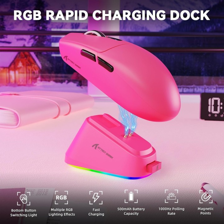 ATTACK SHARK G3 PRO (Berry Red) Souris ATTACK SHARK Maroc