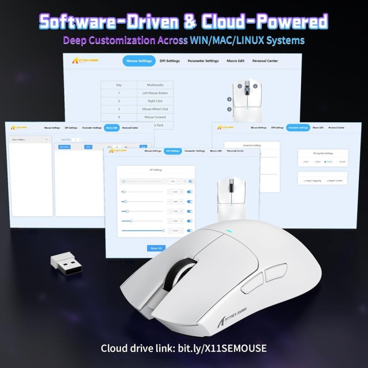 ATTACK SHARK X11 SE (White) Souris ATTACK SHARK Maroc
