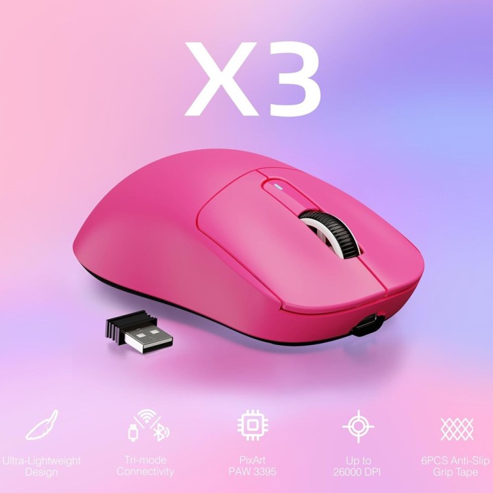 ATTACK SHARK X3 (Berry Red) Souris ATTACK SHARK Maroc