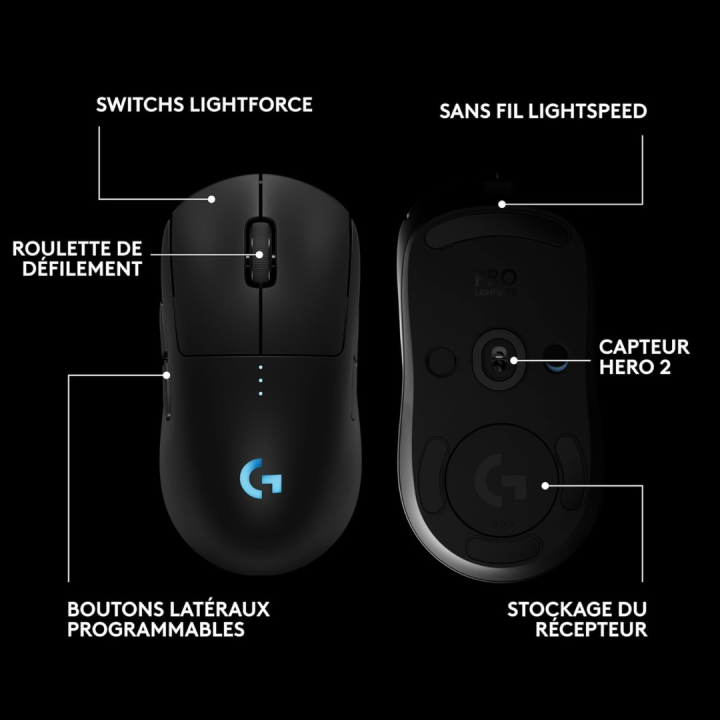 Logitech Pro 2 Lightspeed Wireless Noir Souris Logitech Maroc