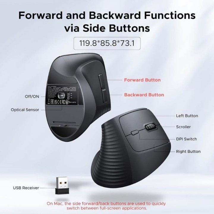 Ugreen Vertical Wireless M571 Noir Souris UGREEN Maroc