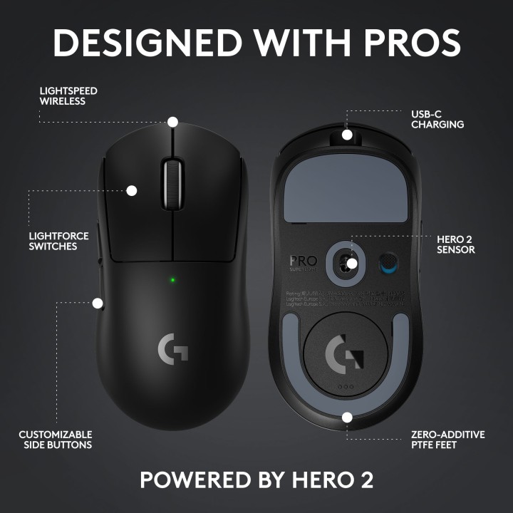 Logitech Pro X Superlight 2c Noir Souris Logitech Maroc