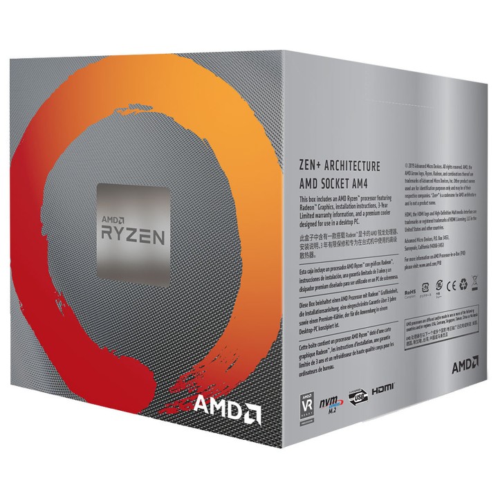 AMD Ryzen 5 3400G Wraith Spire Edition (3.7 GHz / 4.2 GHz) BOX Sock...