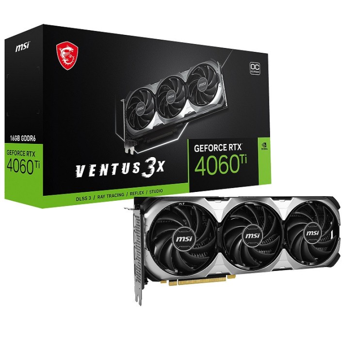 MSI GeForce RTX 4060 Ti VENTUS 3X OC 16GB GDDR6 Cartes graphiques M...