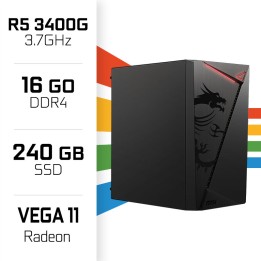 PC Gamer POWERED BY MSI Ryzen 5 3400G/240GB SSD/16GB/Radeon Vega11