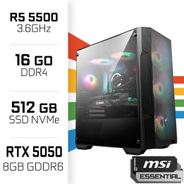 PC Gamer POWERED BY MSI Ryzen 5 5500 /16GB/512GB SSD/RTX5050