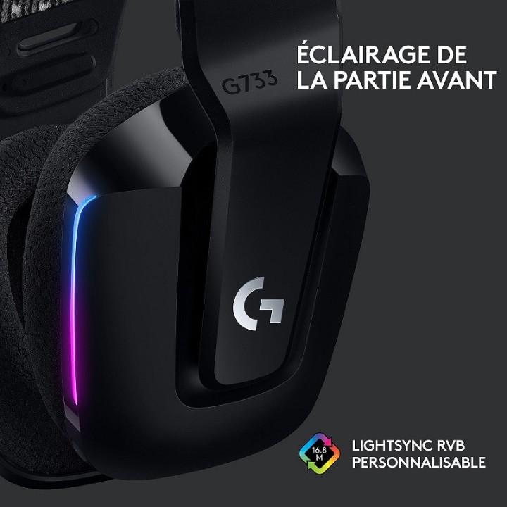 Logitech G733 Lightspeed Black Casques Logitech Maroc