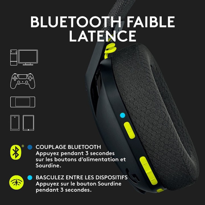 Logitech G G435 (Noir) Casques Logitech Maroc