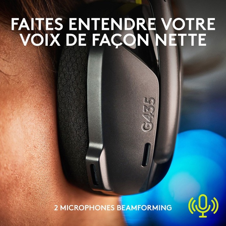 Logitech G G435 (Noir) Casques Logitech Maroc