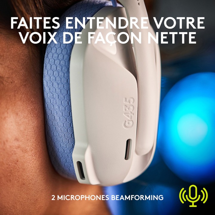 Logitech G G435 (White) Casques Logitech Maroc