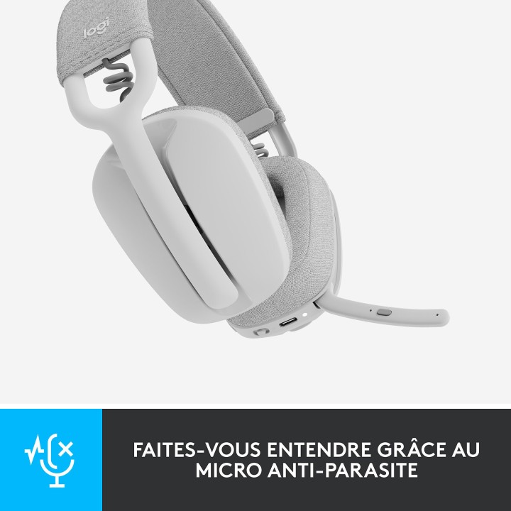 Logitech Zone Vibe 100 White Casques Logitech Maroc