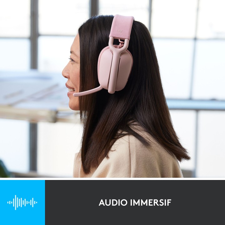 Logitech Zone Vibe 100 Rose Casques Logitech Maroc