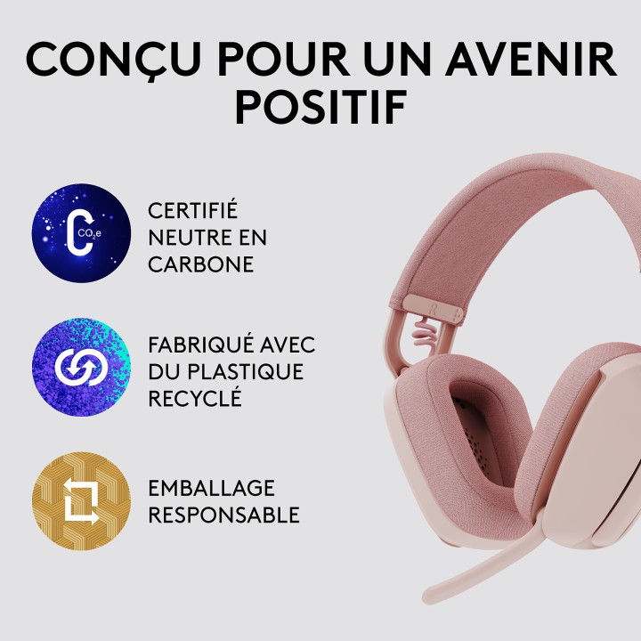 Logitech Zone Vibe 100 Rose Casques Logitech Maroc