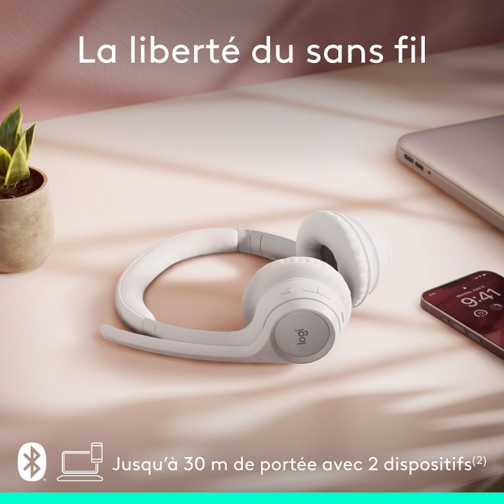 Logitech Zone 300 White Casques Logitech Maroc
