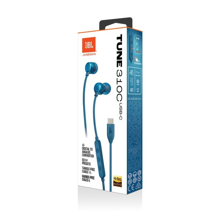 JBL Ecouteurs Tune 310C Bleu Casques JBL Maroc