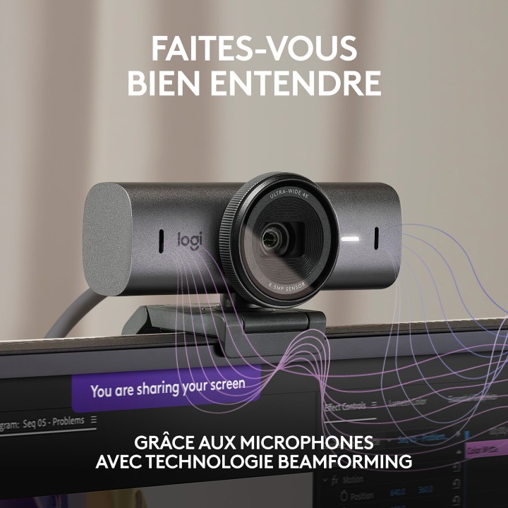 Logitech MX BRIO Graphite Webcams Logitech Maroc