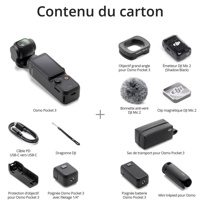 DJI Osmo Pocket 3 Creator Combo Webcams DJI Maroc