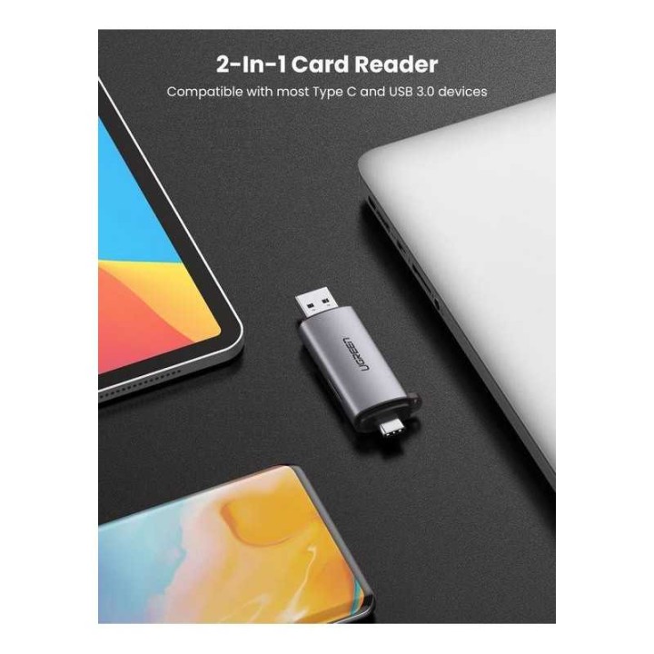 Ugreen Lecteur carte mémoire SD/TF USB-C & USB3.0 (50706) Clés USB ...