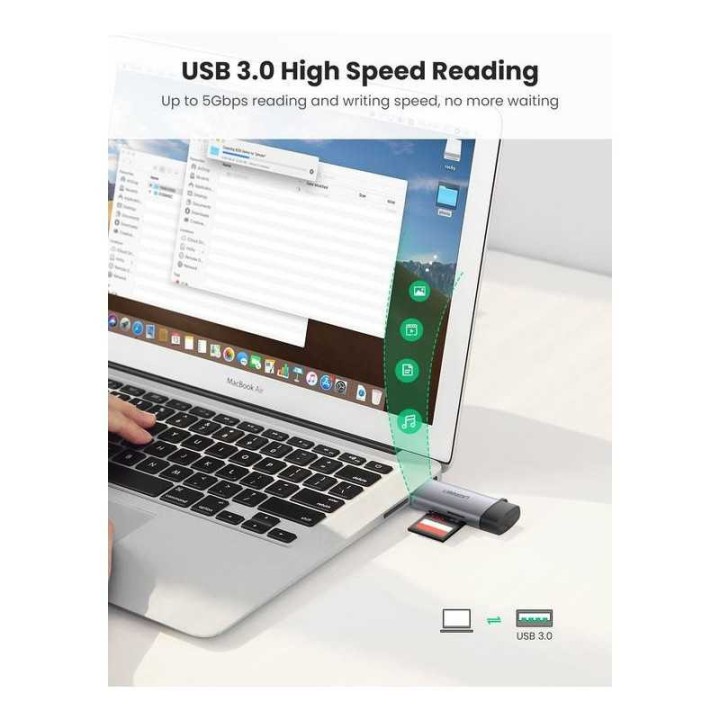 Ugreen Lecteur carte mémoire SD/TF USB-C & USB3.0 (50706) Clés USB ...