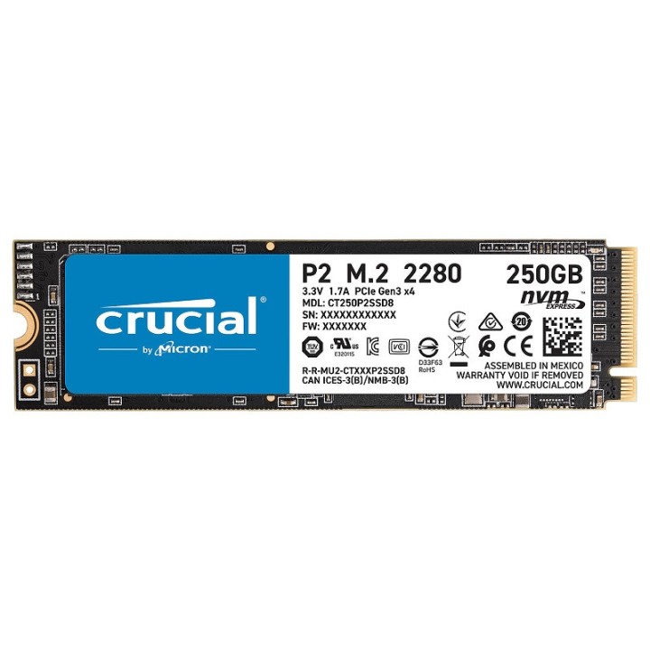 Crucial P2 M.2 PCIe NVMe 250GB Disques SSD Crucial Maroc
