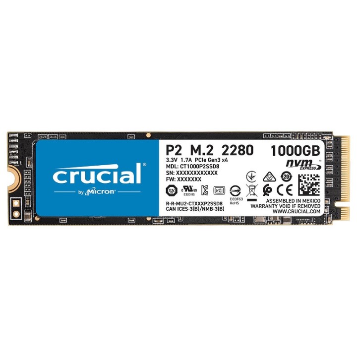 Crucial P2 M.2 PCIe NVMe 1TB Disques SSD Crucial Maroc