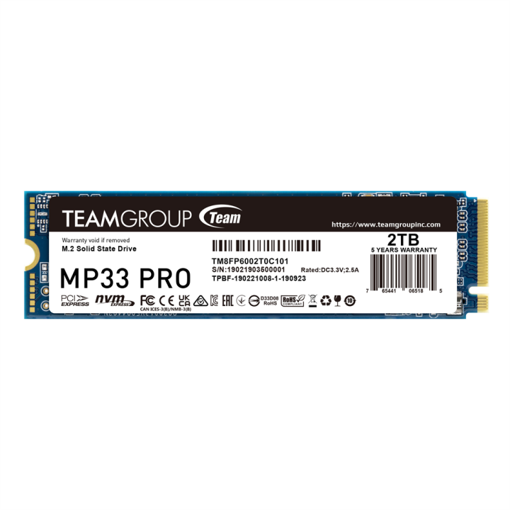 TeamGroup MP33 PRO M.2 PCIe NVMe 2TB Disques SSD Team Group Maroc