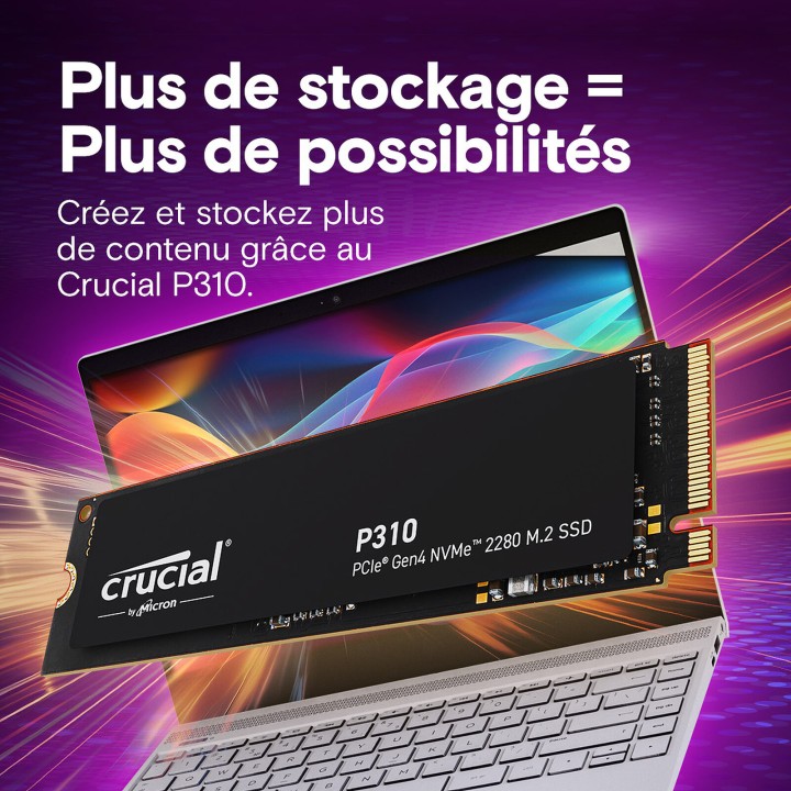 Crucial P310 1To 2280 (SANS EMBALLAGE) Disques SSD Crucial Maroc