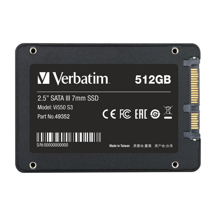 VERBATIM Vi550 512GB 2.5" Disques SSD VERBATIM Maroc