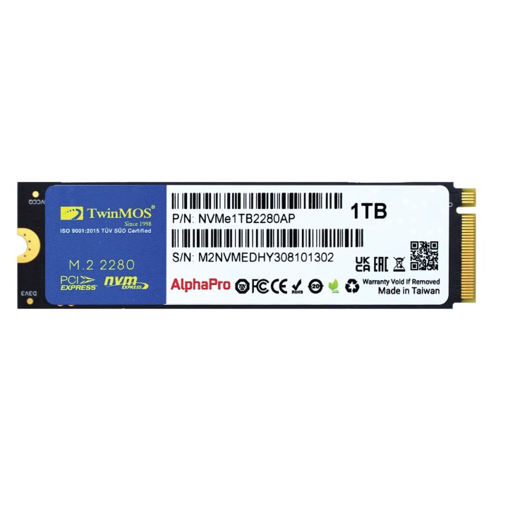 TwinMOS AlphaPro M.2 PCIe NVMe 512GB Disques SSD TwinMOS Maroc