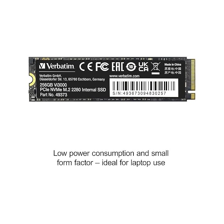 VERBATIM Vi3000 256GB M.2 PCle GEN3X4 Disques SSD VERBATIM Maroc