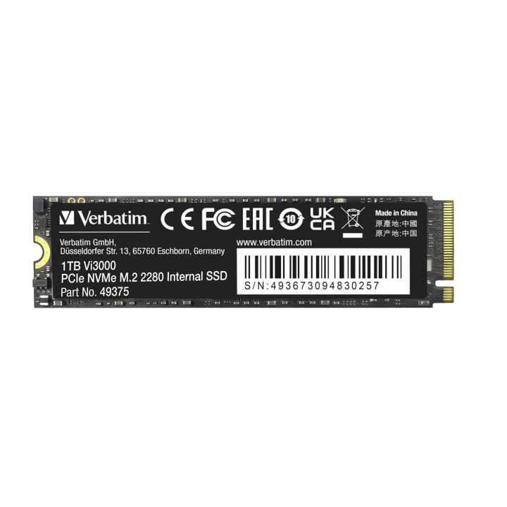 VERBATIM Vi3000 M.2 PCle Gen3x4 1TB Disques SSD VERBATIM Maroc