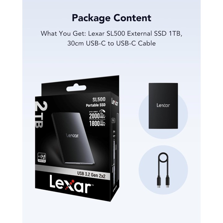 Lexar SL500 Portable 2TB SSD Externe Disques durs externes Lexar Maroc