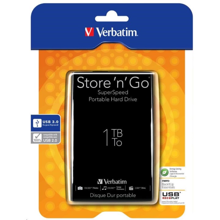 VERBATIM HDD Externe 53023 USB 3.0 1TB 2.5" Disques SSD VERBATIM Maroc