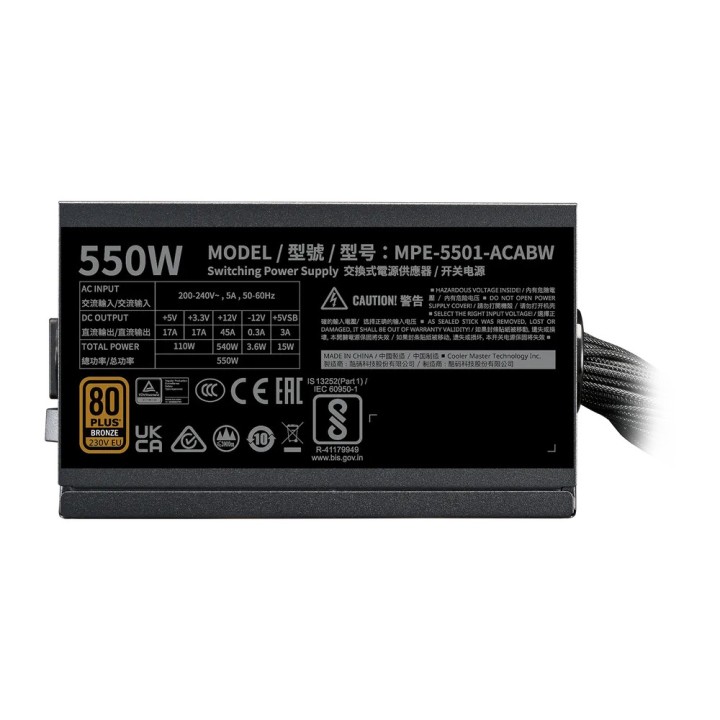Cooler Master MWE Bronze 550W V3 Entre 500 W et 599 W Cooler Master...