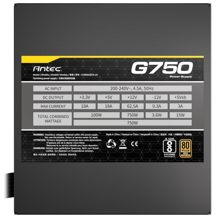 ANTEC ATOM G750 750W GOLD 80+ Entre 700 W et 799 W Antec Maroc