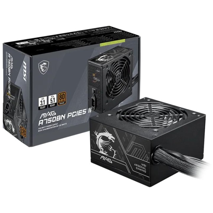 MSI MAG A750BN PCIE5 II 80PLUS Bronze 750W Entre 700 W et 799 W MSI...